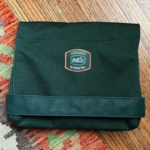 HERMÈS green canvas Eau d’Orange Verte cosmetics/toiletry bi-fold bag